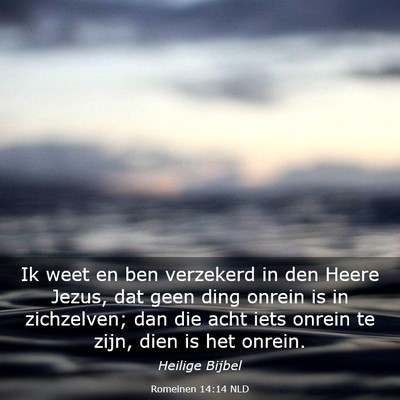 Picture 03 - Romeinen 14:14 NLD - Ik weet en ben verzekerd in den Heere Jezus, dat - Bible Verse Picture