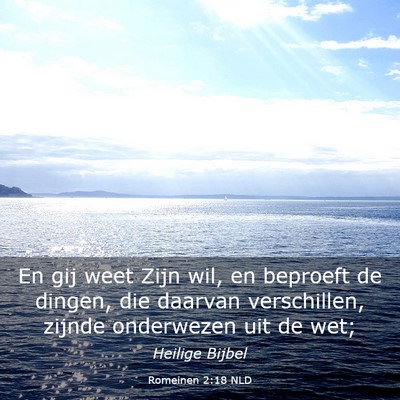 Picture 03 - Romeinen 2:18 NLD - En gij weet Zijn wil, en beproeft de dingen, die - Bible Verse Picture