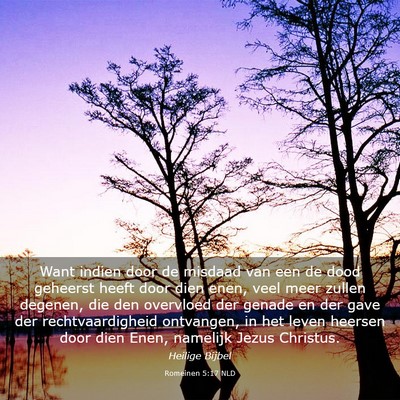 Picture 03 - Romeinen 5:17 NLD - Want indien door de misdaad van een de dood - Bible Verse Picture