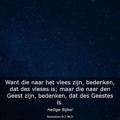 Picture 03 - Romeinen 8:5 NLD - Want die naar het vlees zijn, bedenken, dat des - Bible Verse Picture
