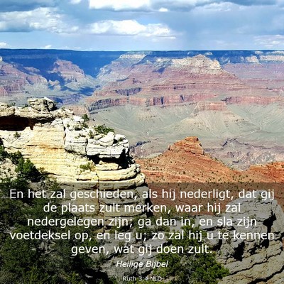 Picture 03 - Ruth 3:4 NLD - En het zal geschieden, als hij nederligt, dat gij - Bible Verse Picture