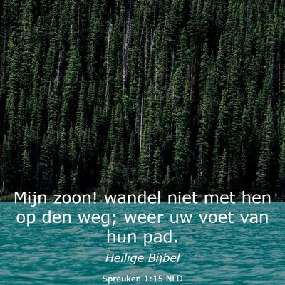 Picture 03 - Spreuken 1:15 NLD - Mijn zoon! wandel niet met hen op den weg; weer - Bible Verse Picture