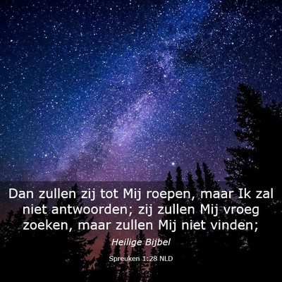 Picture 03 - Spreuken 1:28 NLD - Dan zullen zij tot Mij roepen, maar Ik zal niet - Bible Verse Picture