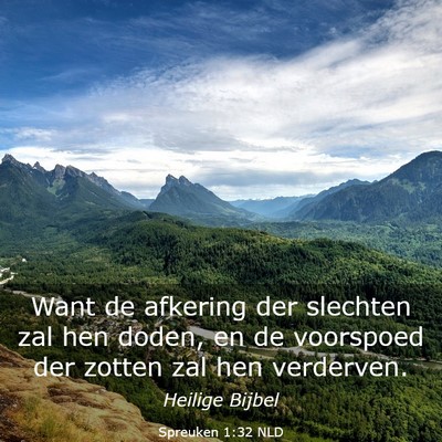 Picture 03 - Spreuken 1:32 NLD - Want de afkering der slechten zal hen doden, en - Bible Verse Picture