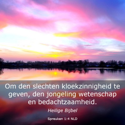 Picture 03 - Spreuken 1:4 NLD - Om den slechten kloekzinnigheid te geven, den - Bible Verse Picture