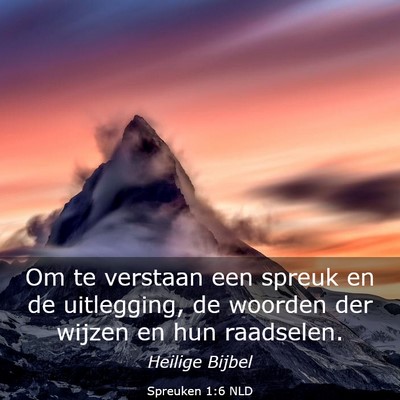Picture 03 - Spreuken 1:6 NLD - Om te verstaan een spreuk en de uitlegging, de - Bible Verse Picture