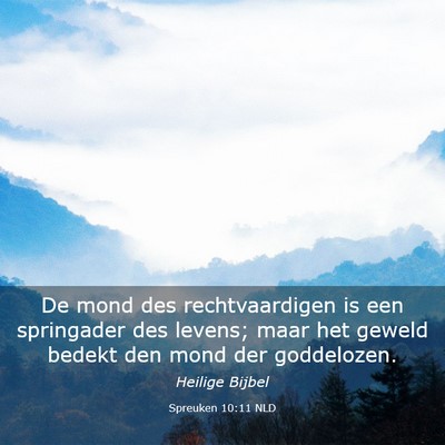 Picture 03 - Spreuken 10:11 NLD - De mond des rechtvaardigen is een springader des - Bible Verse Picture
