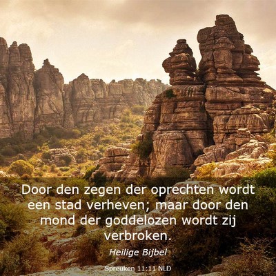 Picture 03 - Spreuken 11:11 NLD - Door den zegen der oprechten wordt een stad - Bible Verse Picture