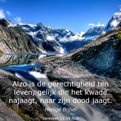 Picture 03 - Spreuken 11:19 NLD - Alzo is de gerechtigheid ten leven, gelijk die - Bible Verse Picture