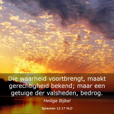 Picture 03 - Spreuken 12:17 NLD - Die waarheid voortbrengt, maakt gerechtigheid - Bible Verse Picture