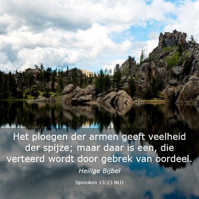 Picture 03 - Spreuken 13:23 NLD - Het ploegen der armen geeft veelheid der spijze; - Bible Verse Picture