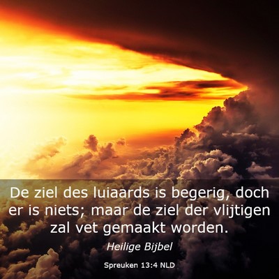 Picture 03 - Spreuken 13:4 NLD - De ziel des luiaards is begerig, doch er is - Bible Verse Picture