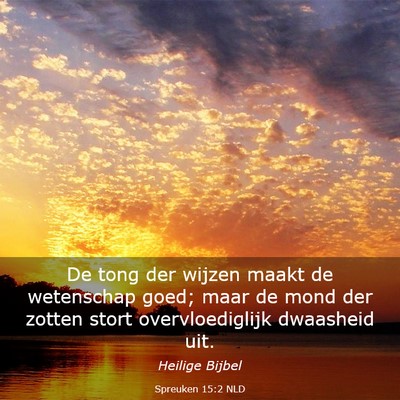 Picture 03 - Spreuken 15:2 NLD - De tong der wijzen maakt de wetenschap goed; maar - Bible Verse Picture