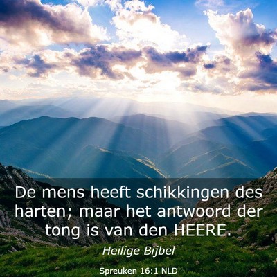 Picture 03 - Spreuken 16:1 NLD - De mens heeft schikkingen des harten; maar het - Bible Verse Picture