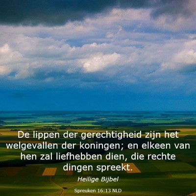 Picture 03 - Spreuken 16:13 NLD - De lippen der gerechtigheid zijn het welgevallen - Bible Verse Picture