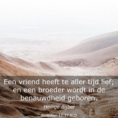 Picture 03 - Spreuken 17:17 NLD - Een vriend heeft te aller tijd lief; en een - Bible Verse Picture