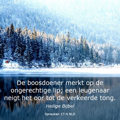 Picture 03 - Spreuken 17:4 NLD - De boosdoener merkt op de ongerechtige lip; een - Bible Verse Picture