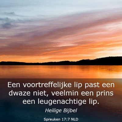 Picture 03 - Spreuken 17:7 NLD - Een voortreffelijke lip past een dwaze niet, - Bible Verse Picture