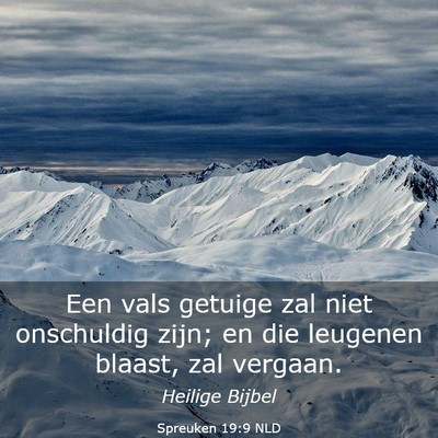 Picture 03 - Spreuken 19:9 NLD - Een vals getuige zal niet onschuldig zijn; en die - Bible Verse Picture