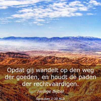 Picture 03 - Spreuken 2:20 NLD - Opdat gij wandelt op den weg der goeden, en houdt - Bible Verse Picture