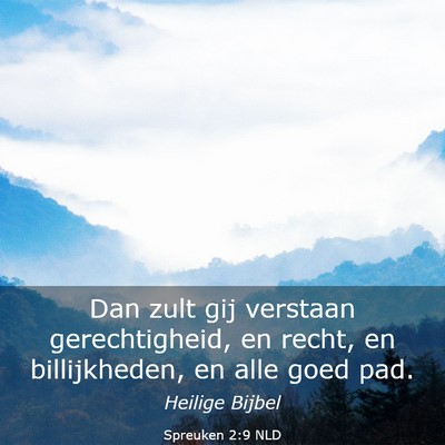 Picture 03 - Spreuken 2:9 NLD - Dan zult gij verstaan gerechtigheid, en recht, en - Bible Verse Picture