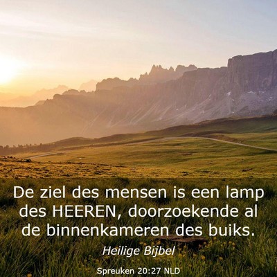 Picture 03 - Spreuken 20:27 NLD - De ziel des mensen is een lamp des HEEREN, - Bible Verse Picture