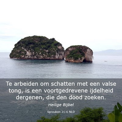 Picture 03 - Spreuken 21:6 NLD - Te arbeiden om schatten met een valse tong, is - Bible Verse Picture