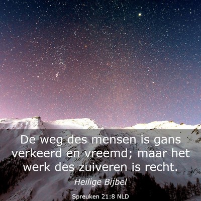 Picture 03 - Spreuken 21:8 NLD - De weg des mensen is gans verkeerd en vreemd; - Bible Verse Picture