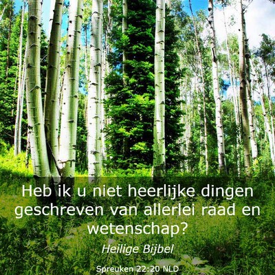 Picture 03 - Spreuken 22:20 NLD - Heb ik u niet heerlijke dingen geschreven van - Bible Verse Picture