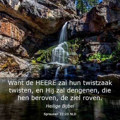 Picture 03 - Spreuken 22:23 NLD - Want de HEERE zal hun twistzaak twisten, en Hij - Bible Verse Picture