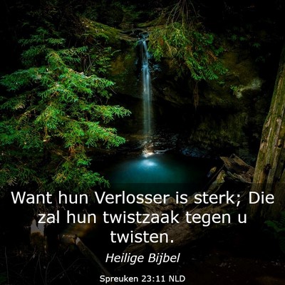 Picture 03 - Spreuken 23:11 NLD - Want hun Verlosser is sterk; Die zal hun - Bible Verse Picture
