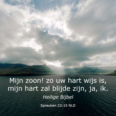 Picture 03 - Spreuken 23:15 NLD - Mijn zoon! zo uw hart wijs is, mijn hart zal - Bible Verse Picture