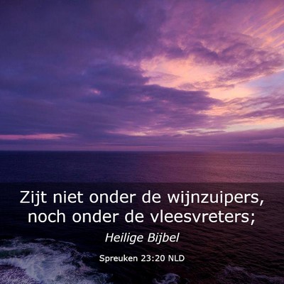 Picture 03 - Spreuken 23:20 NLD - Zijt niet onder de wijnzuipers, noch onder de - Bible Verse Picture