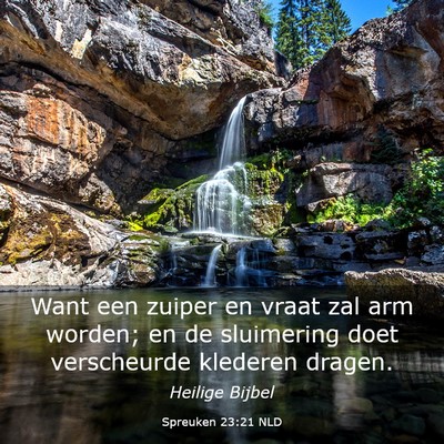 Picture 03 - Spreuken 23:21 NLD - Want een zuiper en vraat zal arm worden; en de - Bible Verse Picture