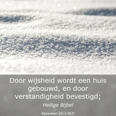 Picture 03 - Spreuken 24:3 NLD - Door wijsheid wordt een huis gebouwd, en door - Bible Verse Picture