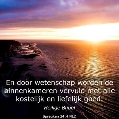 Picture 03 - Spreuken 24:4 NLD - En door wetenschap worden de binnenkameren - Bible Verse Picture