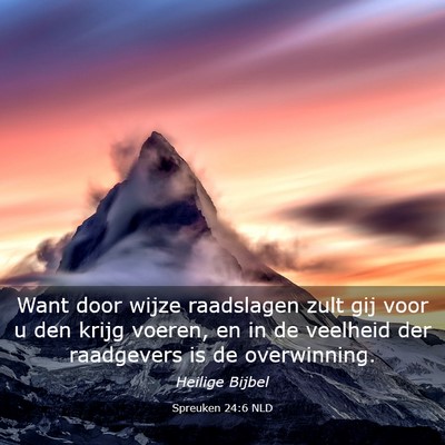 Picture 03 - Spreuken 24:6 NLD - Want door wijze raadslagen zult gij voor u den - Bible Verse Picture
