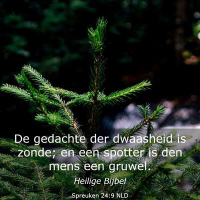 Picture 03 - Spreuken 24:9 NLD - De gedachte der dwaasheid is zonde; en een - Bible Verse Picture
