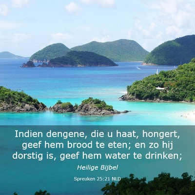 Picture 03 - Spreuken 25:21 NLD - Indien dengene, die u haat, hongert, geef hem - Bible Verse Picture
