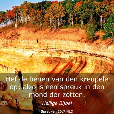 Picture 03 - Spreuken 26:7 NLD - Hef de benen van den kreupele op; alzo is een - Bible Verse Picture