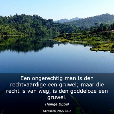 Picture 03 - Spreuken 29:27 NLD - Een ongerechtig man is den rechtvaardige een - Bible Verse Picture