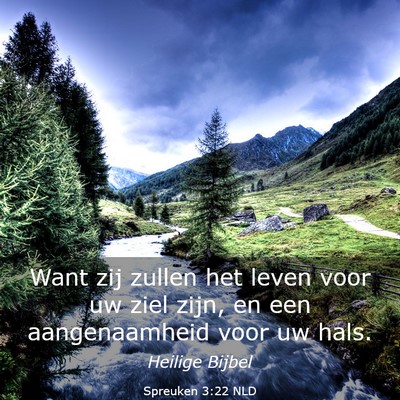 Picture 03 - Spreuken 3:22 NLD - Want zij zullen het leven voor uw ziel zijn, en - Bible Verse Picture