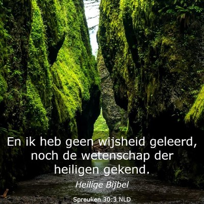 Picture 03 - Spreuken 30:3 NLD - En ik heb geen wijsheid geleerd, noch de - Bible Verse Picture