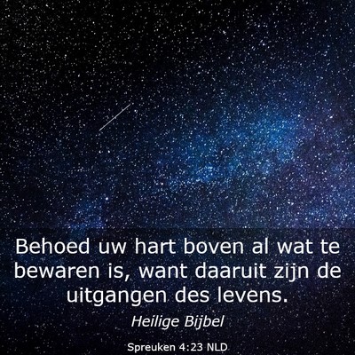 Picture 03 - Spreuken 4:23 NLD - Behoed uw hart boven al wat te bewaren is, want - Bible Verse Picture
