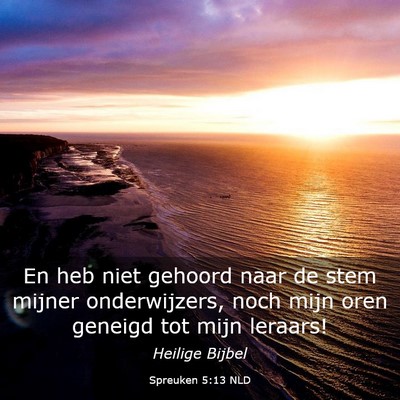 Picture 03 - Spreuken 5:13 NLD - En heb niet gehoord naar de stem mijner - Bible Verse Picture