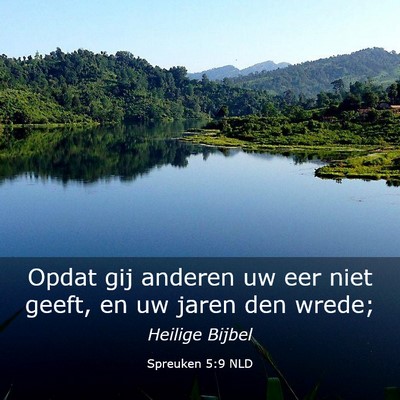 Picture 03 - Spreuken 5:9 NLD - Opdat gij anderen uw eer niet geeft, en uw jaren - Bible Verse Picture