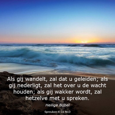 Picture 03 - Spreuken 6:22 NLD - Als gij wandelt, zal dat u geleiden; als gij - Bible Verse Picture