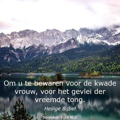 Picture 03 - Spreuken 6:24 NLD - Om u te bewaren voor de kwade vrouw, voor het - Bible Verse Picture
