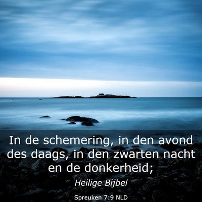 Picture 03 - Spreuken 7:9 NLD - In de schemering, in den avond des daags, in den - Bible Verse Picture