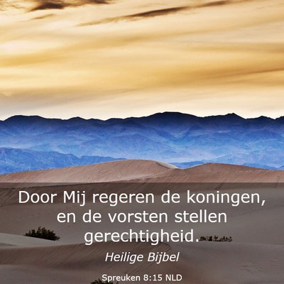 Picture 03 - Spreuken 8:15 NLD - Door Mij regeren de koningen, en de vorsten - Bible Verse Picture
